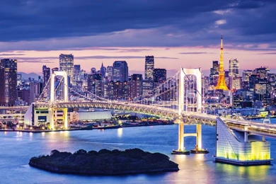 Bridges: Tokyo Japanese Scenery Lake City Sky Bridge Japan Odaiba ...