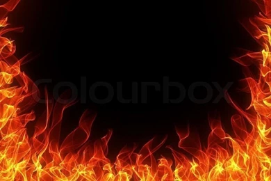 Fire And Flame Frame On Black Backgrounds