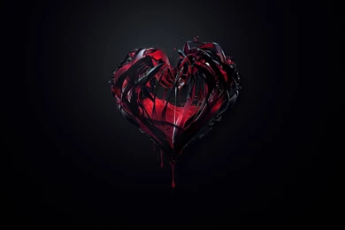 1920x1200 Background, Red, Minimalism, Paint, Black, Heart ...