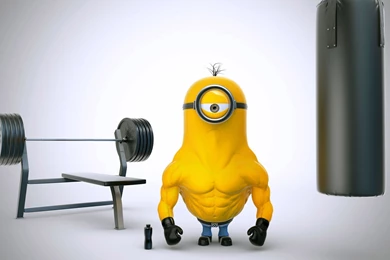 Bodybuilder Minion With Boxing Gloves Wallpapers   Funny Wallpapers ...