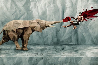 Digital Art Elephants Boxing Gloves Wallpapers