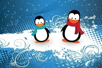 Penguin And Floral Backgrounds Backgrounds Vector Free Download