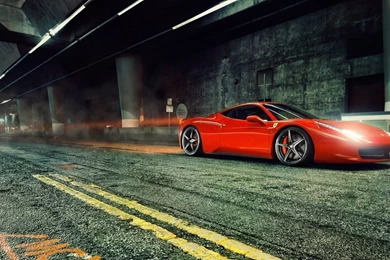 Ferrari Red Car Tuning Lights Hd Wallpapers Wallpapers
