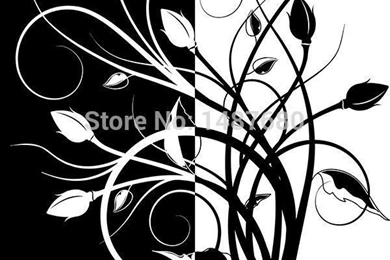 Any Size Abstract Black And White Pattern Large Mural Wallpapers ...