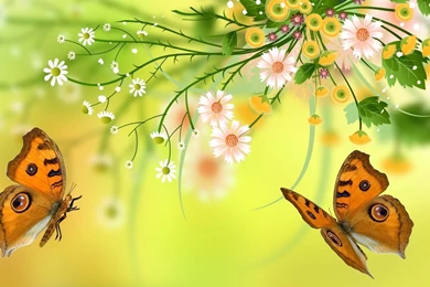 Summer Bouquet In A Mug Wallpapers   Digital Art Wallpapers