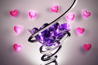 Pink Love Heart Full HD Wallpapers