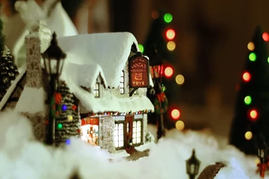 Download Wallpapers 2560x1440 New Year, Christmas, Ornament, House ...