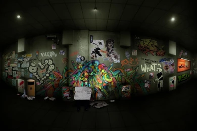 Alone Graffiti Widescreen Hd Wallpapers   (