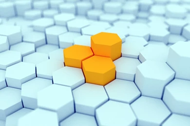 3D View, Minimalistic, Hexagons, Gold, Blender, Artwork, 3D ...