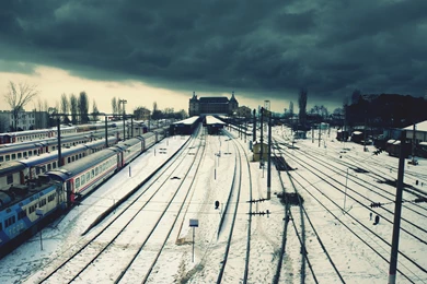 Clouds Snow Trains Istanbul Wallpapers
