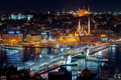 Lights, Istanbul, Night, Bosphorus, City, Turkey