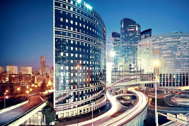 Download Wallpapers 1920x1080 Paris, Building, Road, Night, Traffic ...