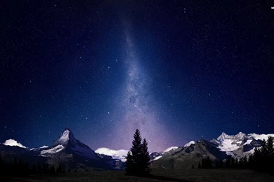 Starry Mountain Sky Wallpapers