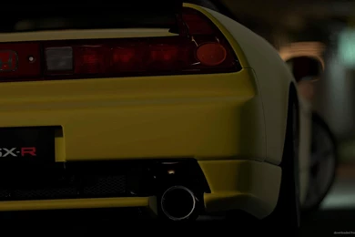 HD 2002 Yellow Honda NSX Type R Rear View Wallpapers