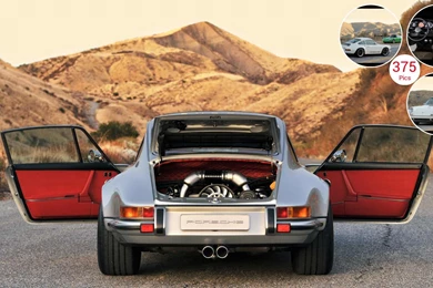 Singer Porsche 911 Silver   Rear