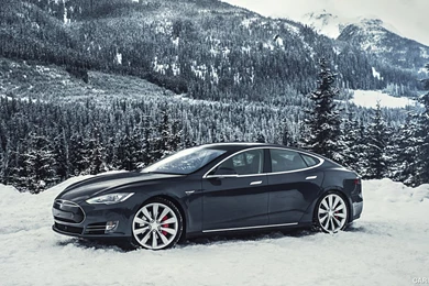 2015 Tesla Model S P85D   In Snow   Side
