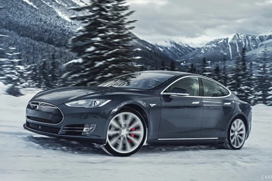 2015 Tesla Model S P85D   In Snow   Front