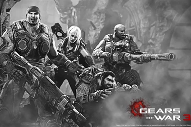 Download Wallpapers 1920x1080 Gears Of War 3, Gun, Girl, Equipment ...