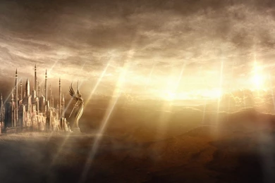 Fantasy Castle City Cities Angels Angel Wallpapers