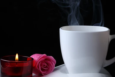 Download Wallpapers 1920x1080 Flowers, Rose, Coffee, Candle Full HD ...