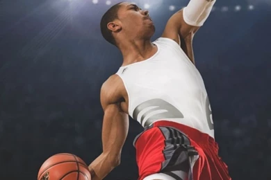 Download Wallpapers 750x1334 Derrick Rose, Slam Dunk, Basketball ...