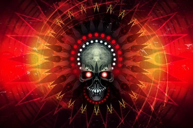 Download Wallpapers 2560x1080 Skull, Fire, Lines, Shadow 2560x1080 ...