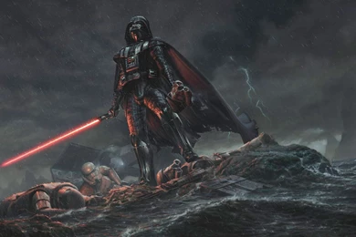Darth Vader Wallpaper Darth Vader Star Wars laser sword rain.jpg