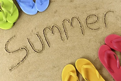 пляж, вьетнамки, сланцы, надпись, песок, Summer, лето, фото, обои ...