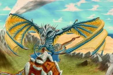 Blue Dragon Wallpapers Drawing (Skyrim Inspired) By Taumich On ...