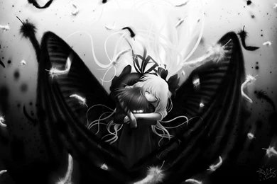 Anime Boy Air Monochrome Angel Black Cute Girl Kamio 1033546 ...