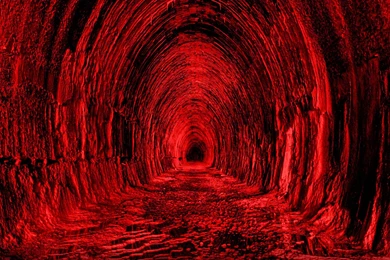 Download Wallpapers 3840x2400 Tunnel, Red, Black, Light Ultra HD 4K ...