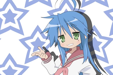 Stars Lucky Star Blue Hair Green Eyes Anime Izumi Konata Wallpapers ...