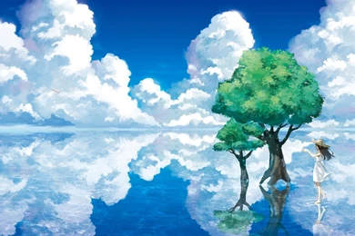 Blue Sky Anime Scenery Wallpapers