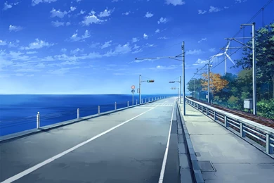 Blue Anime Scenery Wallpapers