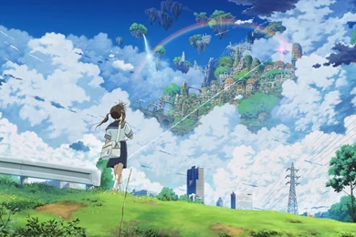 Blue Anime Scenery HD Wallpapers