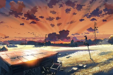 Amazing Workart House Sunrise Field Manga Anime HD Wallpapers ...