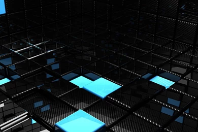 3d – Black Cube Chamber / HD iPad Wallpapers