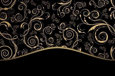 Decorative Black And Gold Backgrounds With Ornament Stock Photo