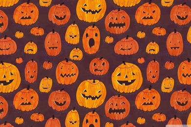 Halloween Pumpkins Pattern HD Desktop Wallpapers : High Definition ...