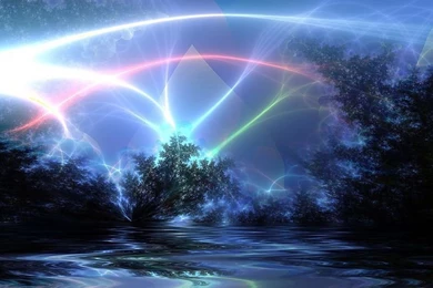 Psychedelic Lighting Nature Lake Abstract