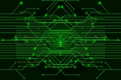 Green Circuit Board On A Black Backgrounds