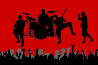 Music Vectors Shadows Crowd Band Red Backgrounds Wallpapers ...