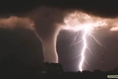 Tornado And Lightning Storm Wallpaper.