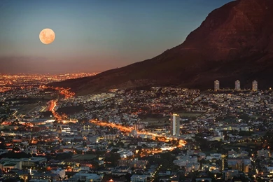 Wallpapers Cape Town With The Moon   1920 X 1200   Cities ...