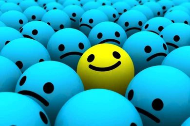 Download Wallpapers Happy Yellow Smile In The Crowd Of Sad (1280 X ...
