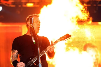 Download Wallpapers 1920x1080 Metallica, Guitarist, Show, Fire ...