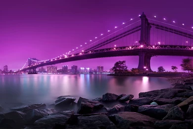 Purple Manhattan Bridge