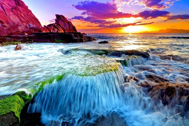 Ocean Tide At Sunset Wallpaper.jpg