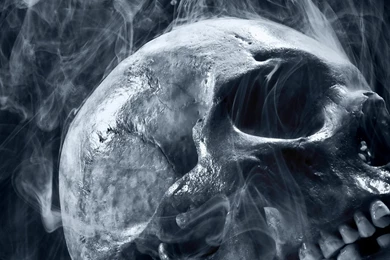 Download Wallpapers 2560x1024 Skull, Smoke, Blue, Scary, Death Dual ...