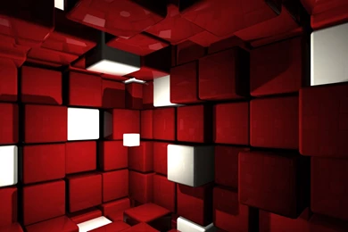Red And White Cube Room Wallpapers   3D Wallpapers